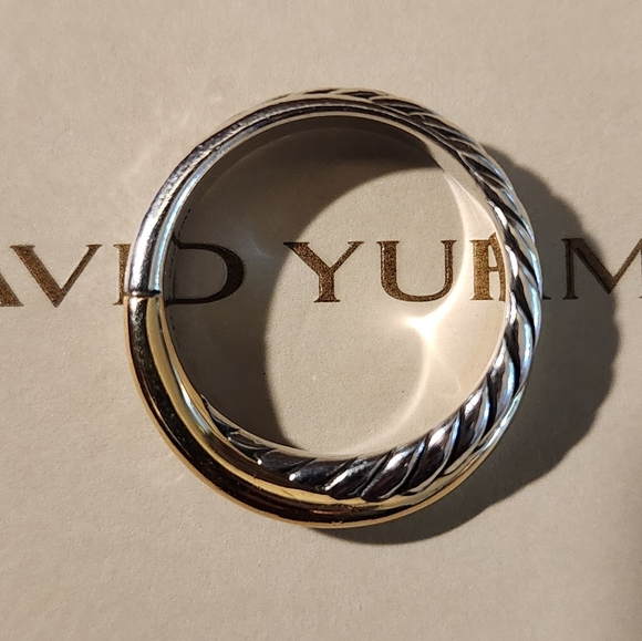 David Yurman Crossover Sterling Silver & Gold Band Ring Size 7 - Picture 4 of 7
